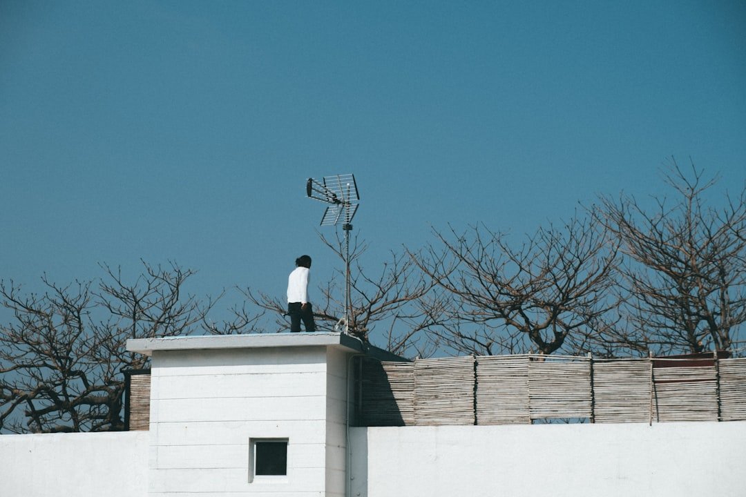 about-us-img a-man-standing-on-top-of-a-roof-next-to-a-wind-vane-40txgihgkas